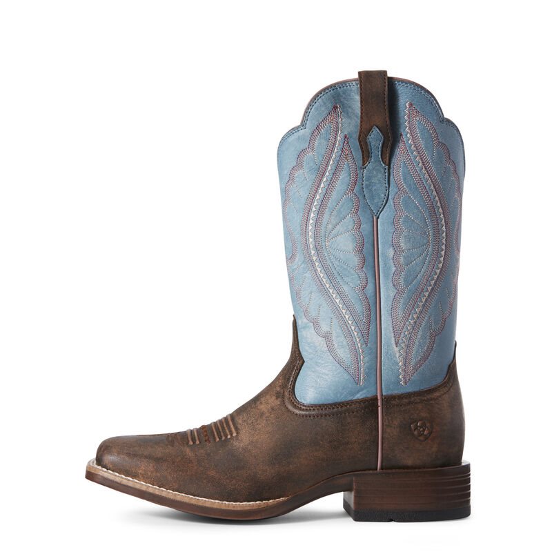 Ariat PrimeTime Kahverengi / Mavi Western Csizma Bayan (32726-640)